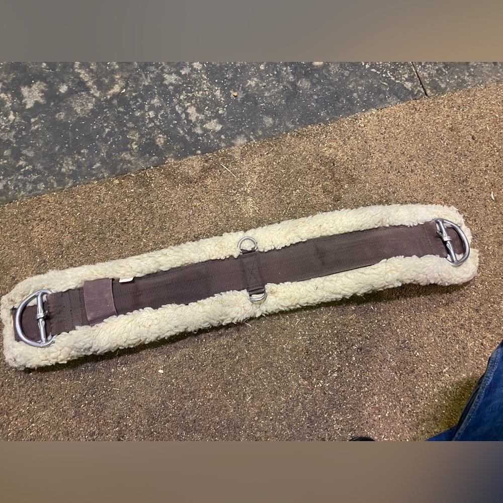 Brown and Cream Sheepskin Horse Girth